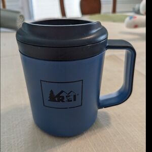 Stanley REI Blue Plastic Mug with Lid 12 oz Model 20-00807 Microwave Safe